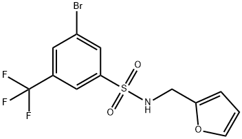 N-(FURAN-2-YLMETHYL) 3-BROMO-5-TRIFLUOROMETHYLBENZENESULFONAMIDE,951884-84-7,结构式
