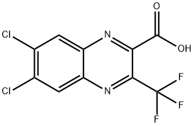 6,7-ジクロロ-3-(トリフルオロメチル)キノキサリン-2-カルボン酸 化学構造式