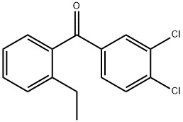 3,4-Dichloro-2'-ethylbenzophenone Structure