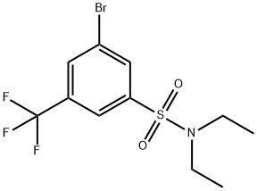 3-ブロモ-N,N-ジエチル-5-(トリフルオロメチル)ベンゼンスルホンアミド 化学構造式