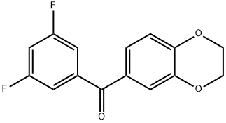 3,5-Difluoro-3',4'-(ethylenedioxy)benzophenone Structure