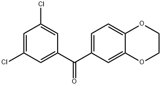3,5-Dichloro-3',4'-(ethylenedioxy)benzophenone Structure