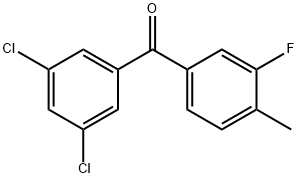 3,5-Dichloro-3'-fluoro-4'-methylbenzophenone Struktur