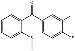 3,4-Difluoro-2'-(thiomethyl)benzophenone 化学構造式