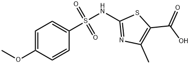 2-{[(4-Methoxyphenyl)sulfonyl]amino}-4-methyl-1,3-thiazole-5-carboxylic acid 化学構造式