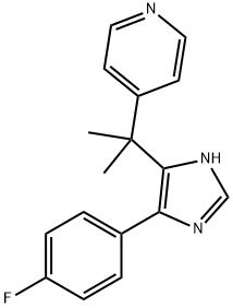 Pyridine,  4-[1-[4-(4-fluorophenyl)-1H-imidazol-5-yl]-1-methylethyl]- 化学構造式