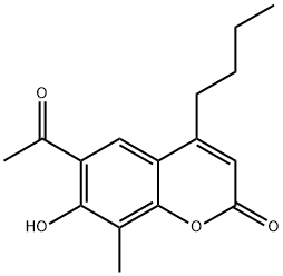 4-丁基-6-乙酰-7-羟基-8-甲基-苯并吡喃-2-酮,951989-05-2,结构式