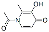 4(1H)-Pyridinone, 1-acetyl-3-hydroxy-2-methyl- (9CI) 化学構造式