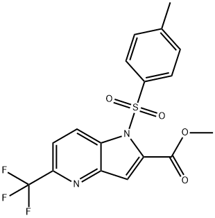 5-三氟甲基-1-甲基苯磺酰基-1H-吡咯并[3,2-B]吡啶-2-羧酸甲酯, 952182-33-1, 结构式