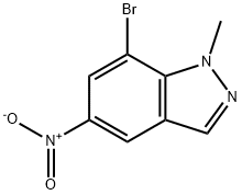 7-溴-1-甲基-5-硝基-1H-吲唑, 952183-39-0, 结构式