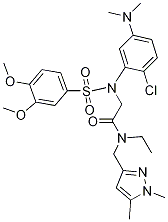 952195-33-4 AcetaMide, 2-[[2-chloro-5-(diMethylaMino)phenyl][(3,4-diMethoxyphenyl)sulfonyl]aMino]-N-[(1,5-diMethyl-1H-pyrazol-3-yl)Methyl]-N-ethyl-