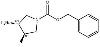 BENZYL 3-AMINO-4-FLUOROPYRROLIDINE-1-CARBOXYLATE 化学構造式