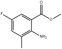 BENZOIC ACID, 2-AMINO-5-FLUORO-3-METHYL-, METHYL ESTER 化学構造式