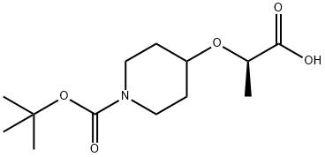 (2R)-2-{[1-(tert-Butoxycarbonyl)-4-piperidinyl]-oxy}propanoic acid Struktur