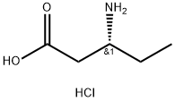 (3R)-3-アミノペンタン酸塩酸塩 化学構造式