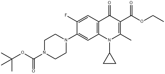 3-Quinolinecarboxylic acid, 1-cyclopropyl-7-[4-[(1,1-diMethylethoxy)carbonyl]-1-piperazinyl]-6-fluoro-1,4-dihydro-2-Methyl-4-oxo-, ethyl ester|1-环丙基-6-氟-2-甲基-7-[4-[(2-甲基丙烷-2-基)氧羰基]哌嗪-1-基]-4-氧喹啉-3-羧酸乙酯