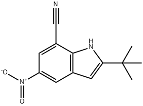 2-tert-butyl-5-nitro-1H-indole-7-carbonitrile 化学構造式