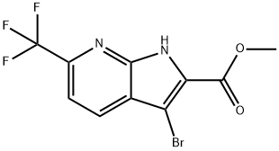 3-溴-6-(三氟甲基)-1H-吡咯并[2,3-B]吡啶-2-羧酸甲酯 结构式