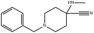 1-ベンジル-4-(メチルアミノ)-4-ピペリジンカルボニトリル 化学構造式