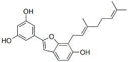 5-[7-[(E)-3,7-Dimethyl-2,6-octadienyl]-6-hydroxybenzofuran-2-yl]-1,3-benzenediol Structure