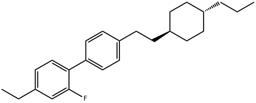 2-Fluoro-4-ethyl-4'-[2-(trans-4-n-propylcyclohexyl)ethyl]-1,1'-biphenyl Structure