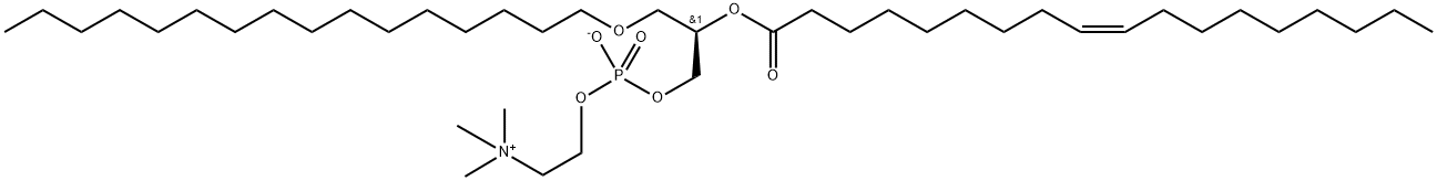 1-HEXADECYL-2-OLEOYL-SN-GLYCERO-3-PHOSPHORYLCHOLINE 化学構造式