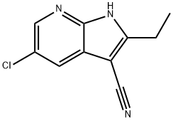 1H-Pyrrolo[2,3-b]pyridine-3-carbonitrile, 5-chloro-2-ethyl-,954112-85-7,结构式