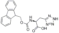 (S)-2-((((9H-フルオレン-9-イル)メトキシ)カルボニル)アミノ)-3-(2H-テトラゾール-5-イル)プロパン酸 化学構造式