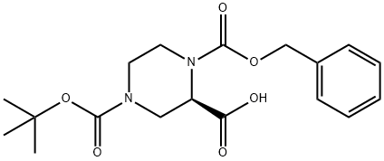 R-N-4-Boc-N-1-Cbz-2-piperazine carboxylic acid|(R)-4-叔丁氧羰基-1-苄氧羰基-2-哌嗪羧酸