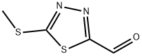 1,3,4-Thiadiazole-2-carboxaldehyde,  5-(methylthio)- 化学構造式