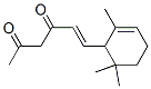 (E)-6-(2,6,6-トリメチル-2-シクロヘキセン-1-イル)-5-ヘキセン-2,4-ジオン 化学構造式