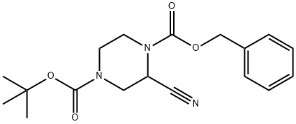 2-氰基-1,4-哌嗪二羧酸 4-叔丁酯 1-苯甲酯,955016-62-3,结构式