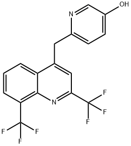 6-(2,8-BIS-TRIFLUOROMETHYL-QUINOLIN-4-YLMETHYL)-PYRIDIN-3-OL,955315-33-0,结构式