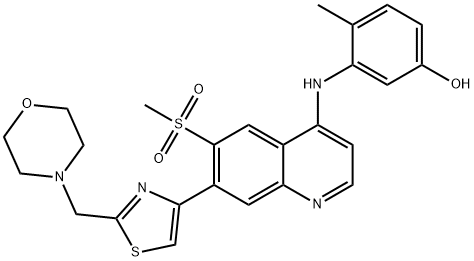 Phenol, 4-Methyl-3-[[6-(Methylsulfonyl)-7-[2-(4-MorpholinylMethyl)-4-thiazolyl]-4-quinolinyl]aMino]-|