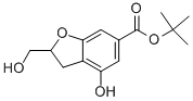 6-BENZOFURANCARBOXYLIC ACID, 2,3-DIHYDRO-4-HYDROXY-2-(HYDROXYMETHYL)-, 1,1-DIMETHYLETHYL ESTER 化学構造式