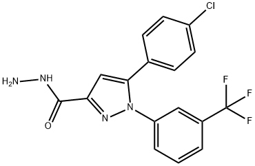 5-(4-chlorophenyl)-1-[3-(trifluoromethyl)phenyl]-1H-pyrazole-3-carbohydrazide 化学構造式