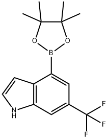 1H-Indole, 4-(4,4,5,5-tetraMethyl-1,3,2-dioxaborolan-2-yl)-6-(trifluoroMethyl)-,955978-82-2,结构式