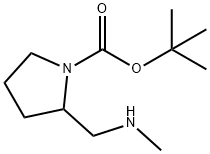 2-[(甲基氨基)甲基]吡咯烷-1-甲酸叔丁酯 结构式