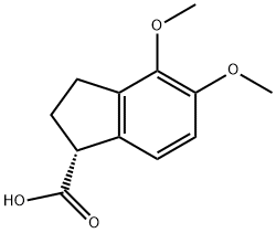 (1R)-2,3-DIHYDRO-4,5-DIMETHOXY-1H-INDENE-1-CARBOXYLIC ACID 化学構造式