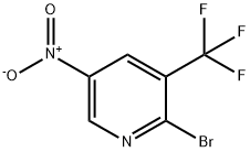 2-ブロモ-5-ニトロ-3-(トリフルオロメチル)ピリジン 化学構造式