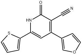 4-(furan-3-yl)-2-oxo-6-(thiophen-2-yl)-1,2-dihydropyridine-3-carbonitrile 结构式