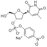 チミジン3'-[りん酸ナトリウム(4-ニトロフェニル)] 化学構造式
