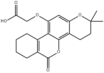 2-[(6-氧代-2,2-二甲基-3,4,7,8,9,10-六氢异苯并吡喃并[3,4-F]苯并吡喃-11-基)氧基], 956609-30-6, 结构式