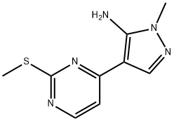 1-甲基-4-[2-(甲硫基)-4-嘧啶基]-1H-吡唑-5-胺 结构式