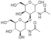 2-Acetamido-2-deoxy-3-O-(2-acetamido-2-deoxy-b-D-glucopyranosyl)-D-galactopyranose 化学構造式