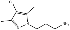 [3-(4-氯-3,5-二甲基-1H-吡唑-1-基)丙基]胺 结构式