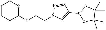 1-{2-[(Tetrahydro-2H-pyran-2-yl)oxy]ethyl}-4-(4,4,5,5-tetramethyl-1,3,2-dioxaborolan-2-yl)-1H-pyrazole|1-{2-[(Tetrahydro-2H-pyran-2-yl)oxy]ethyl}-4-(4,4,5,5-tetramethyl-1,3,2-dioxaborolan-2-yl)-1H-pyrazole