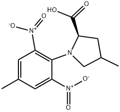(2R)-4-methyl-1-(4-methyl-2,6-dinitrophenyl)tetrahydro-1H-pyrrole-2-carboxylic acid Structure