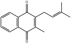 2-メチル-3-(3-メチル-2-ブテニル)-1,4-ナフタレンジオン 化学構造式