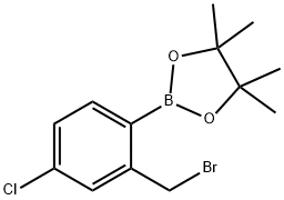 2-ブロモメチル-4-クロロフェニルボロン酸ピナコールエステル 化学構造式
